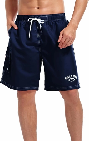Adoretex Men's Guard Board Shorts Swim Trunks with Mesh Liner, Designed for Guard Uniform Swimwear