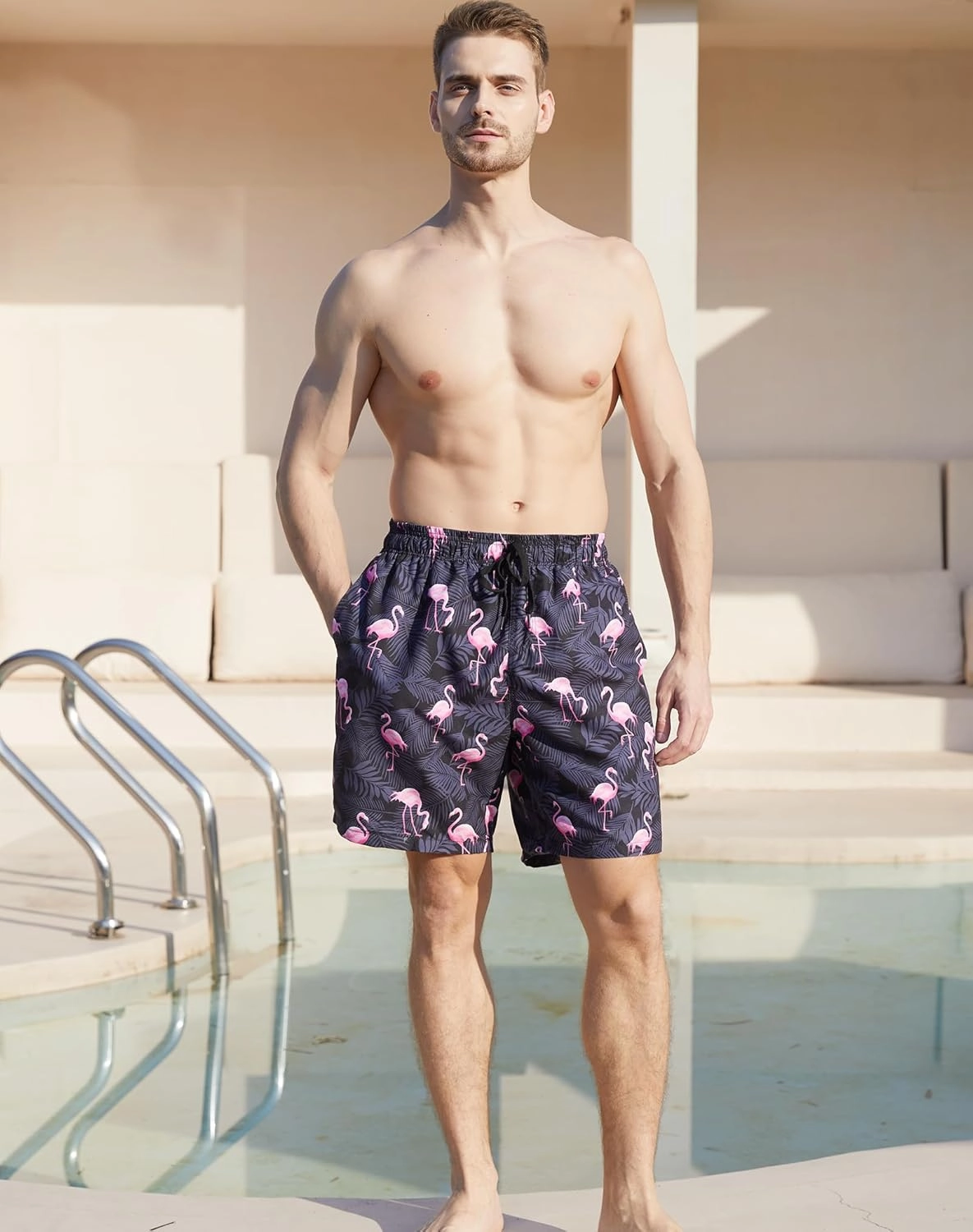 ALISISTER Mens Swim Trunks with Compression Liner Bathing Suit Summer Swimming Shorts