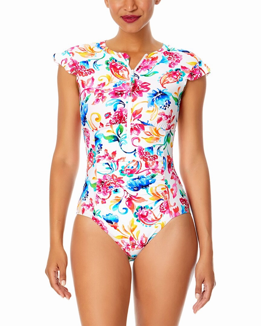 Anne Cole Flutter Zip Front Sun Suit