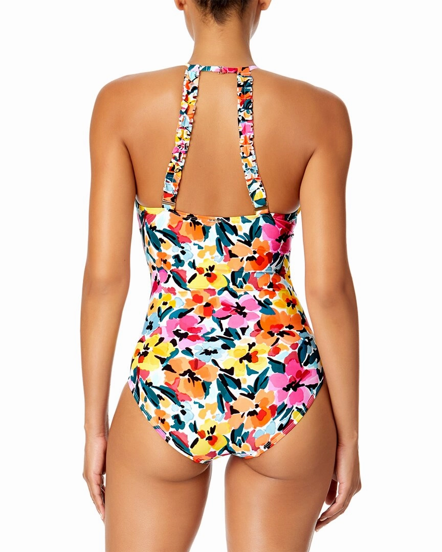 Anne Cole High Neck With Ruffle Strap One-Piece