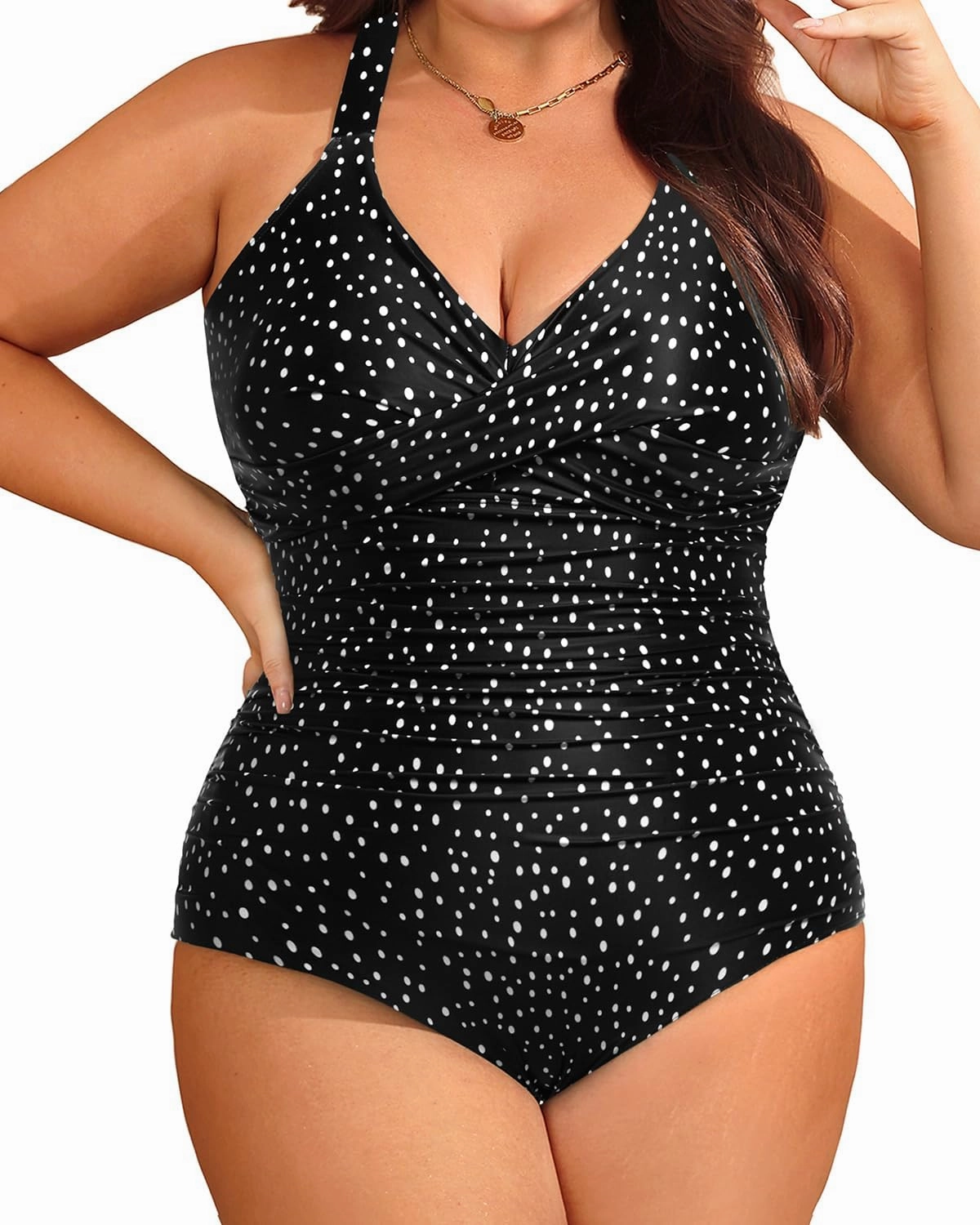 Aqua Eve Plus Size One Piece Swimsuit - Women's Tummy Control Bathing Suit Retro Full Coverage Swimwear 2025