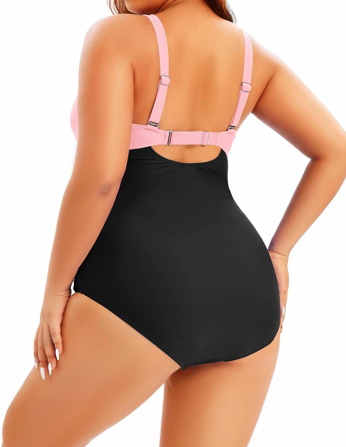 Aqua Eve Plus Size One Piece Swimsuit for Women Tummy Control Bathing Suit Cutout Swimwear
