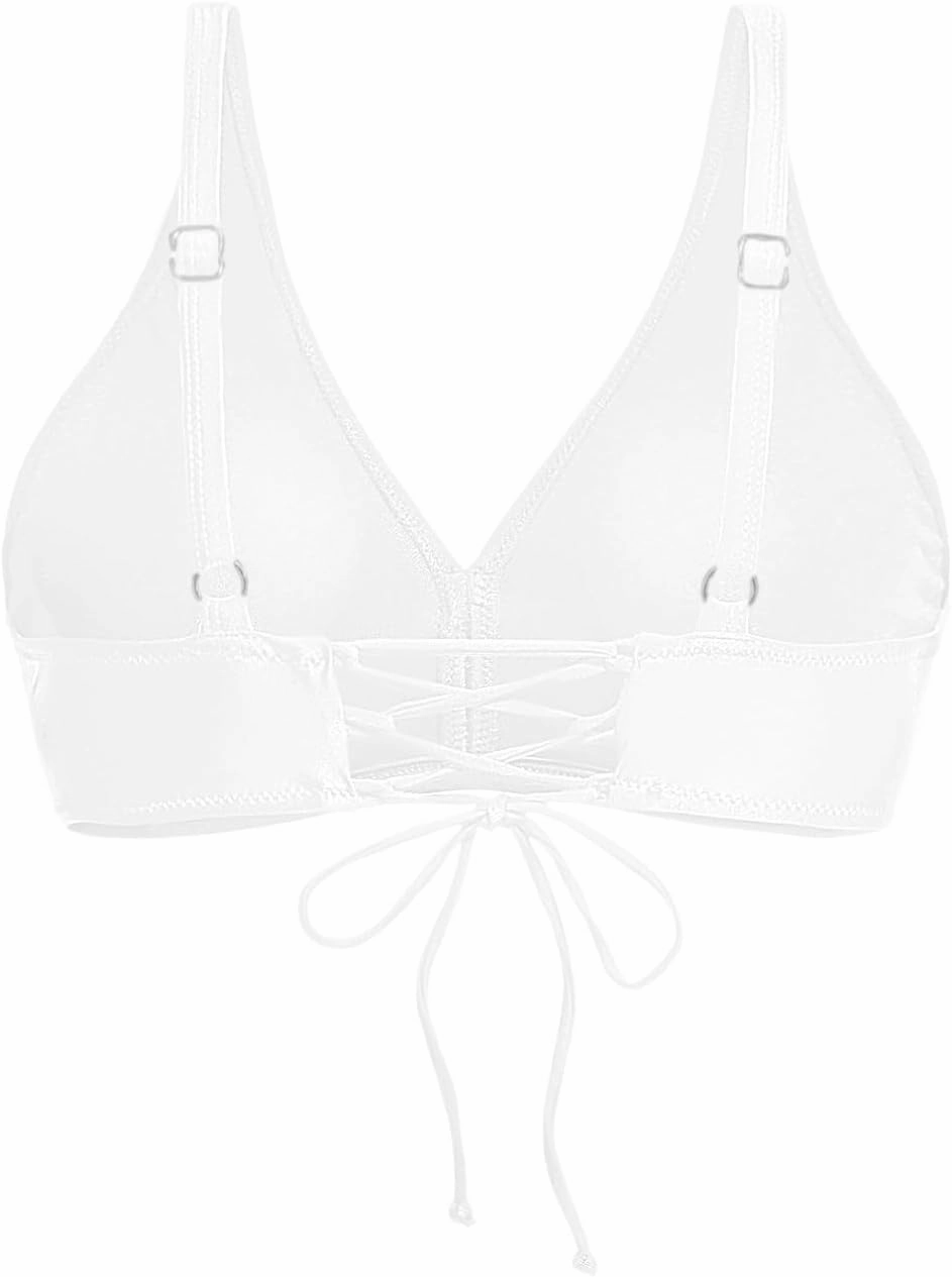 Aqua Eve Women Full Coverage Bikini Top No Bottom Push up Swimsuits Top Sport Bra Bathing Suits Tops