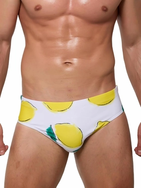Arcweg Men's Swimming Trunks Briefs Low Waist with Removable Pad Swimwear Elastic Beach Shorts Boxers Underwear