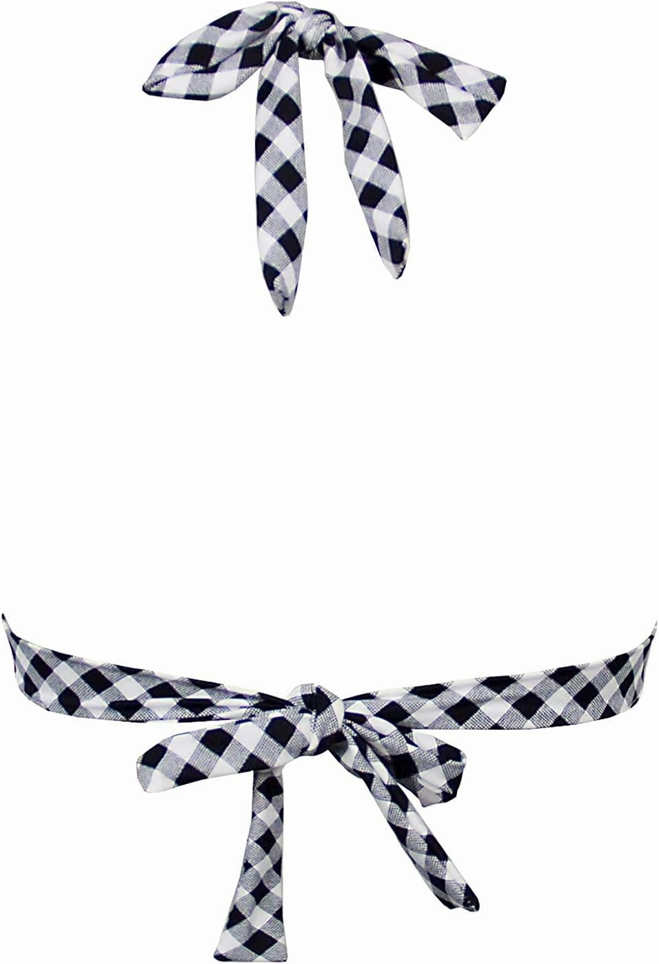 Balasami Women's Vintage 50s Halter Neck Tie Knot Back Soft Molded Padding Bikini Top Swimsuit Bathing Suit Tops Only