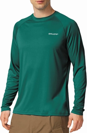 baleaf Men's Sun Protection Shirts UV SPF UPF 50  Long Sleeve Rash Guard Fishing Running Quick Dry Lightweight