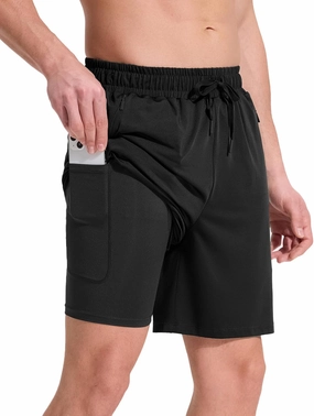 baleaf Mens Swim Trunks with Compression Liner 5 & 7 inch Quick Dry Bathing Suit Swim Shorts with Zippered Pockets