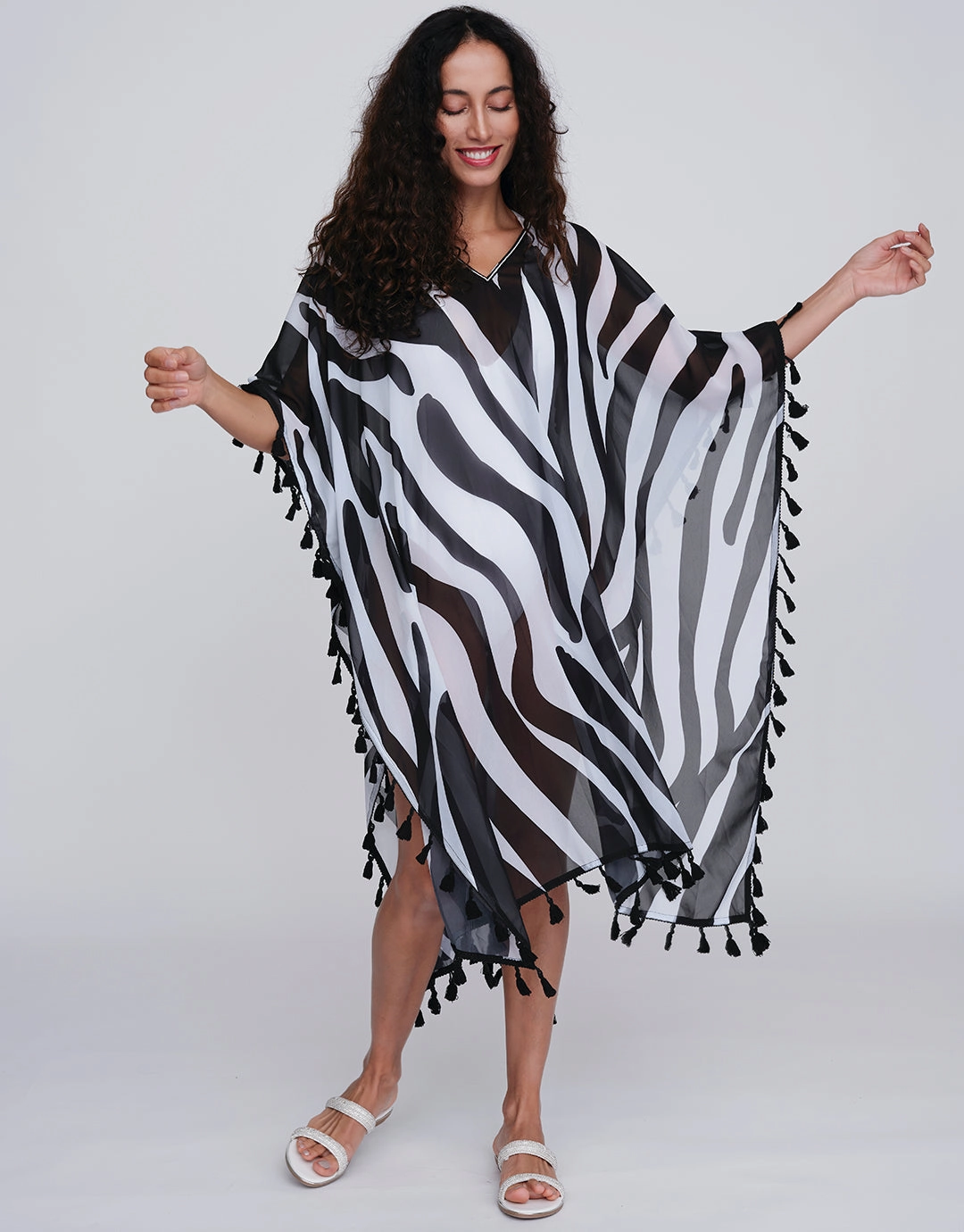 Bali Kaftan - Black and White