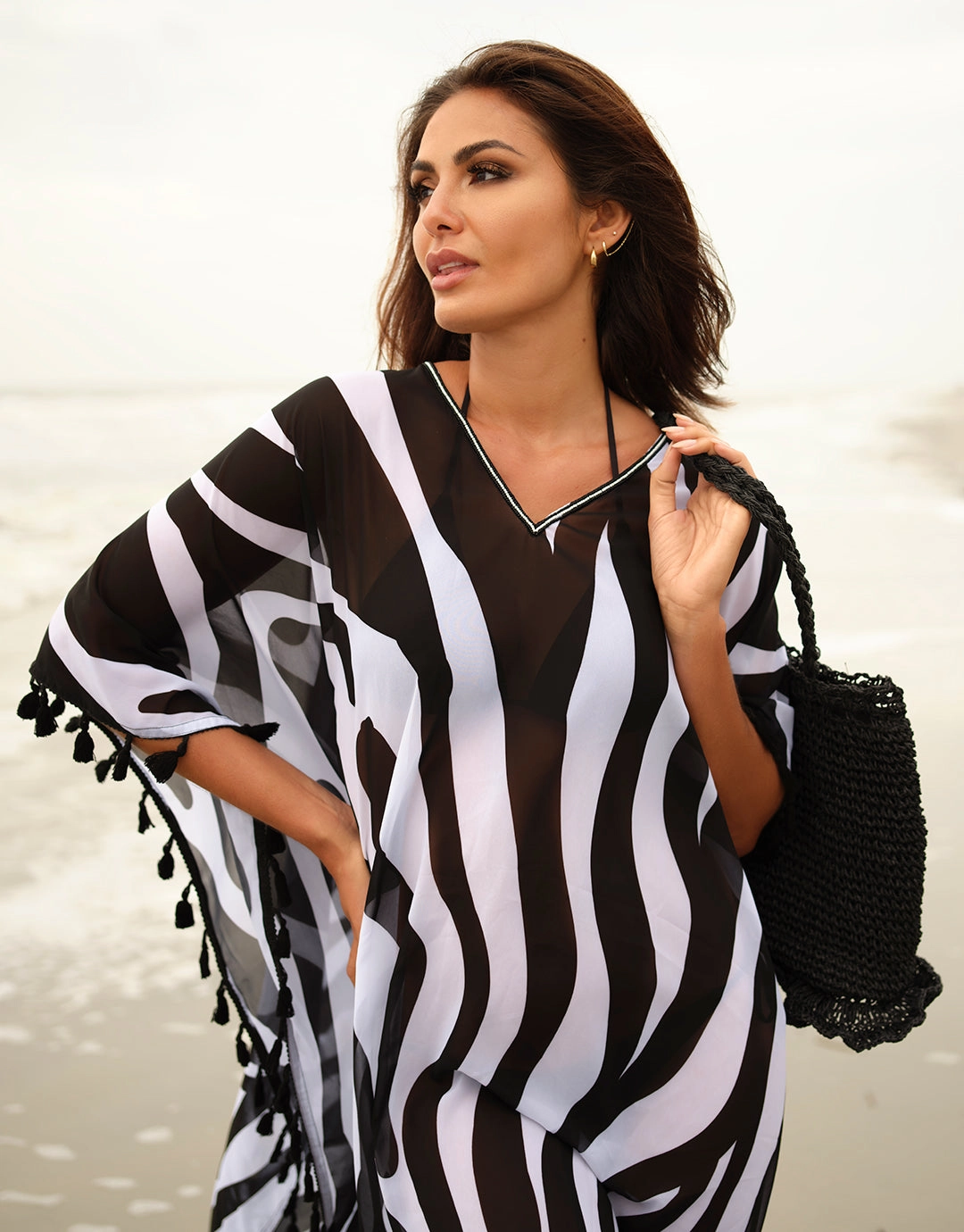 Bali Kaftan - Black and White
