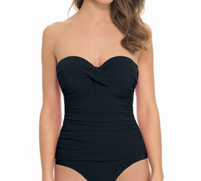 Bandeau Underwire D-Cup One Piece Swimsuit In Tutti Frutti Black