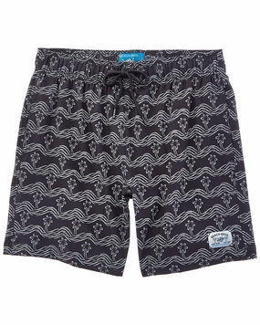Beach Bros Brush Palm Waves Swim Short