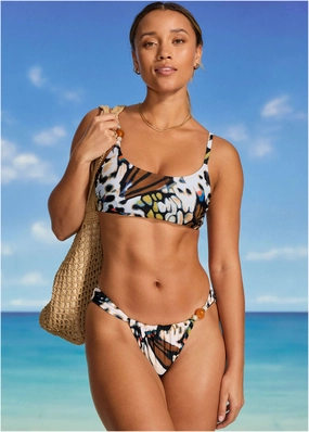Beaded Oahu Underwire Top - Butterfly Cheetah