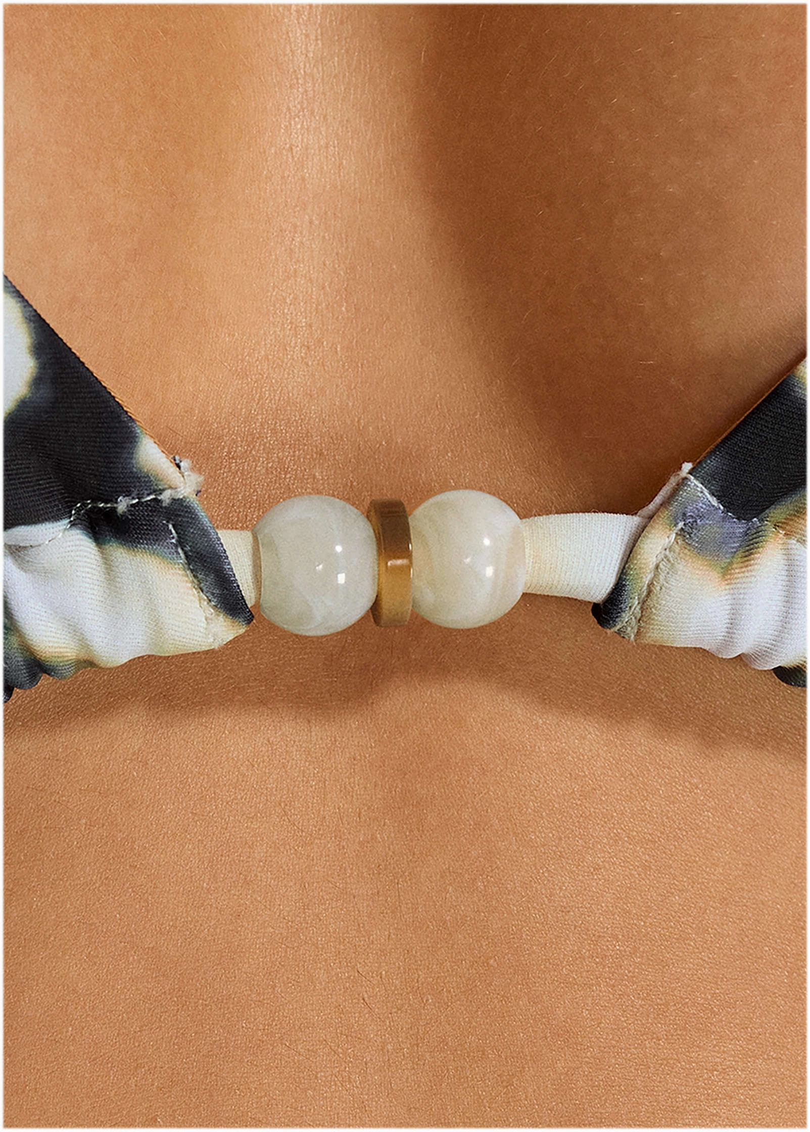 Beaded Triangle Top  - Butterfly Cheetah