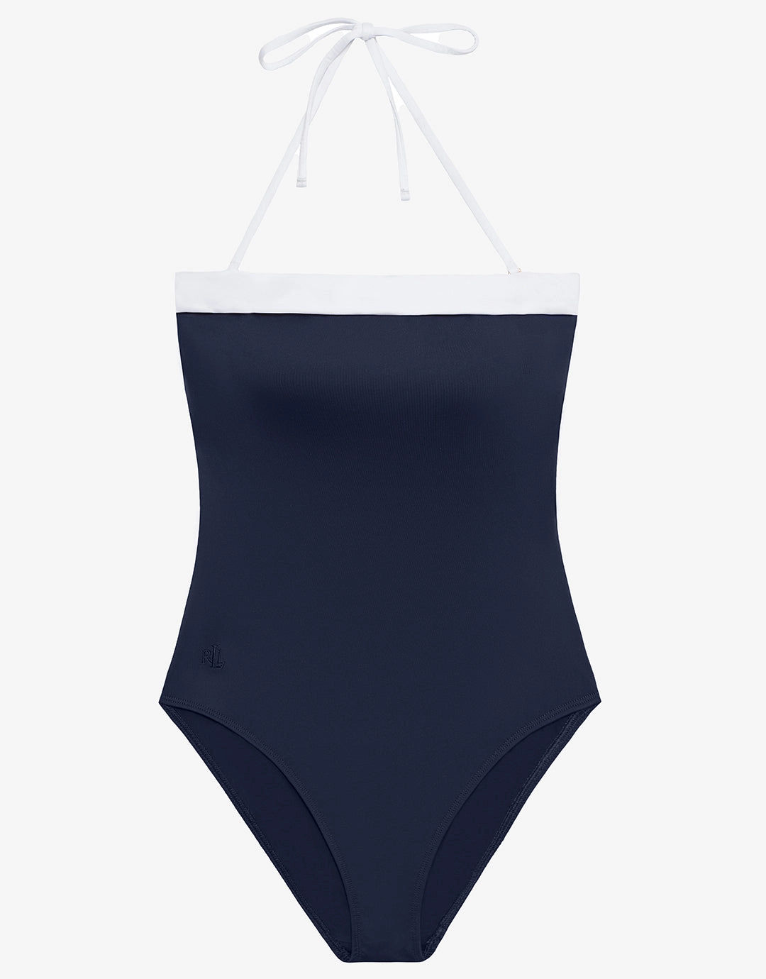 Bel Air Modern Bandeau Swimsuit - Navy and White
