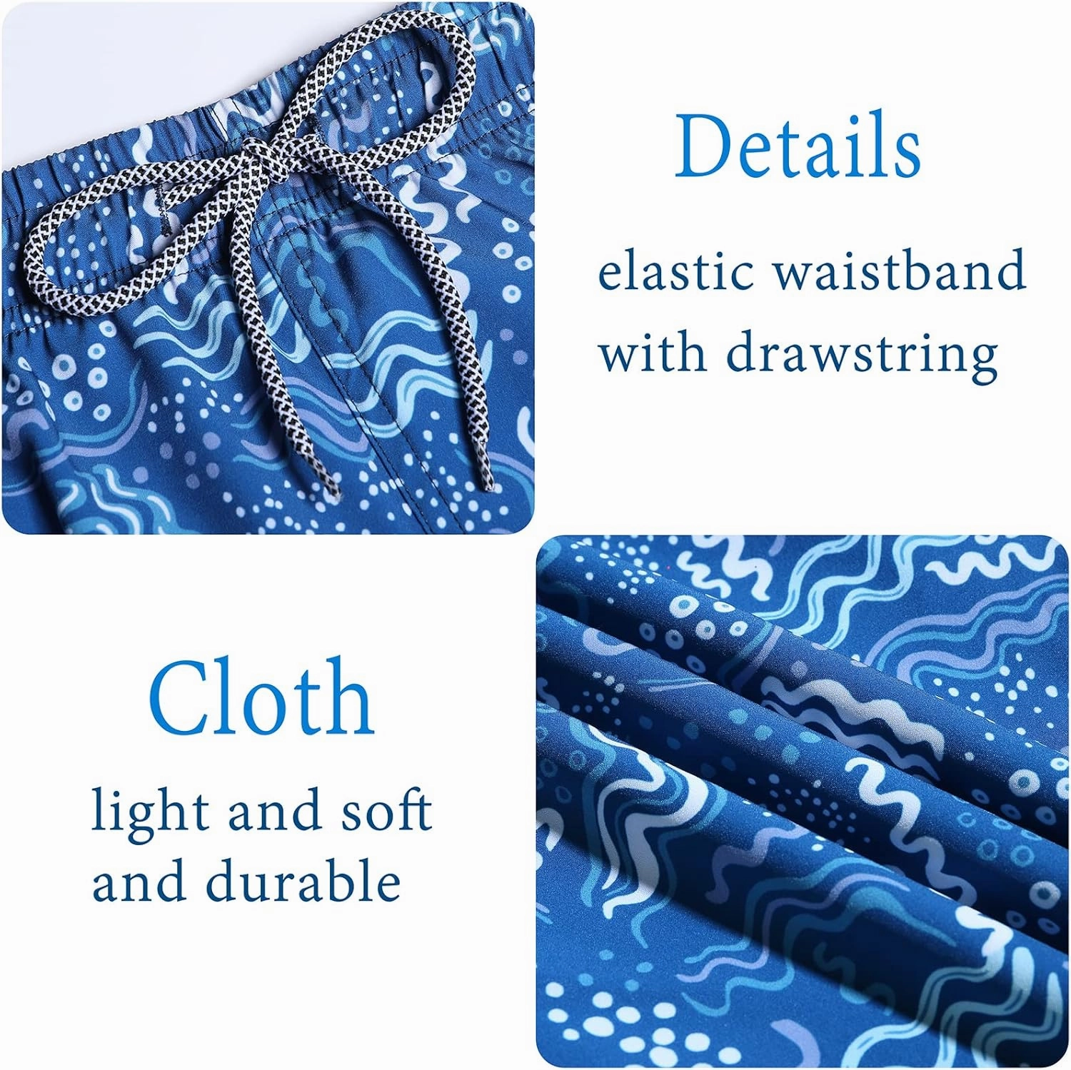 Biwisy Mens Swim Trunks Quick Dry Swim Shorts with Mesh Lining Funny Beach Shorts