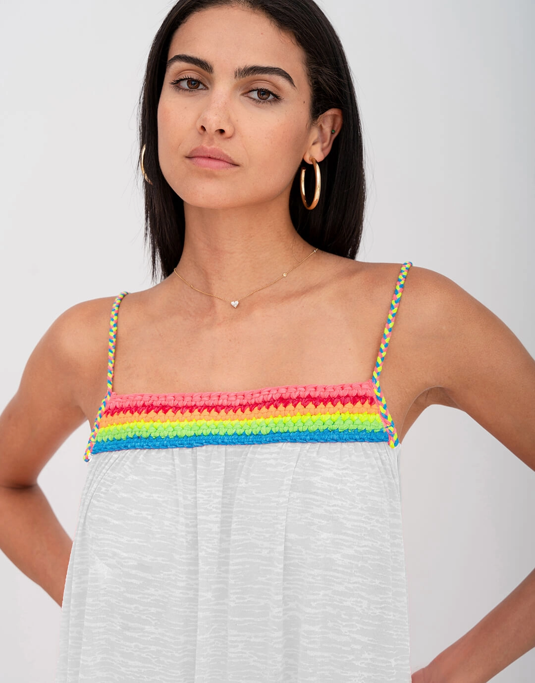 Braided Low Back Dress - White