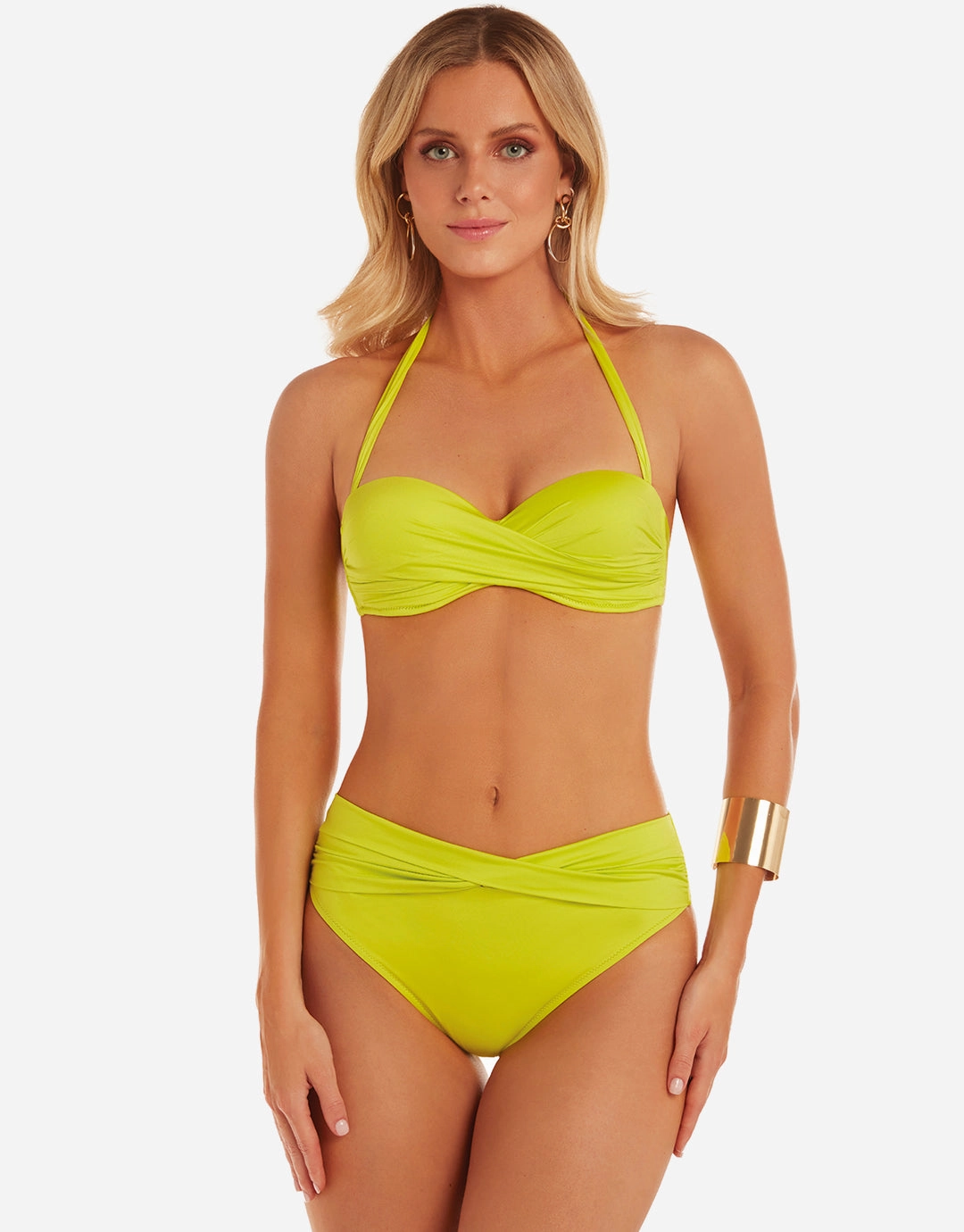 Ceylan Twist Bandeau Bikini Top - Lima