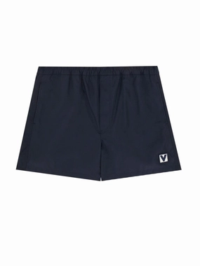 Classic Black Boxer Swimsuit With Elastic Waist