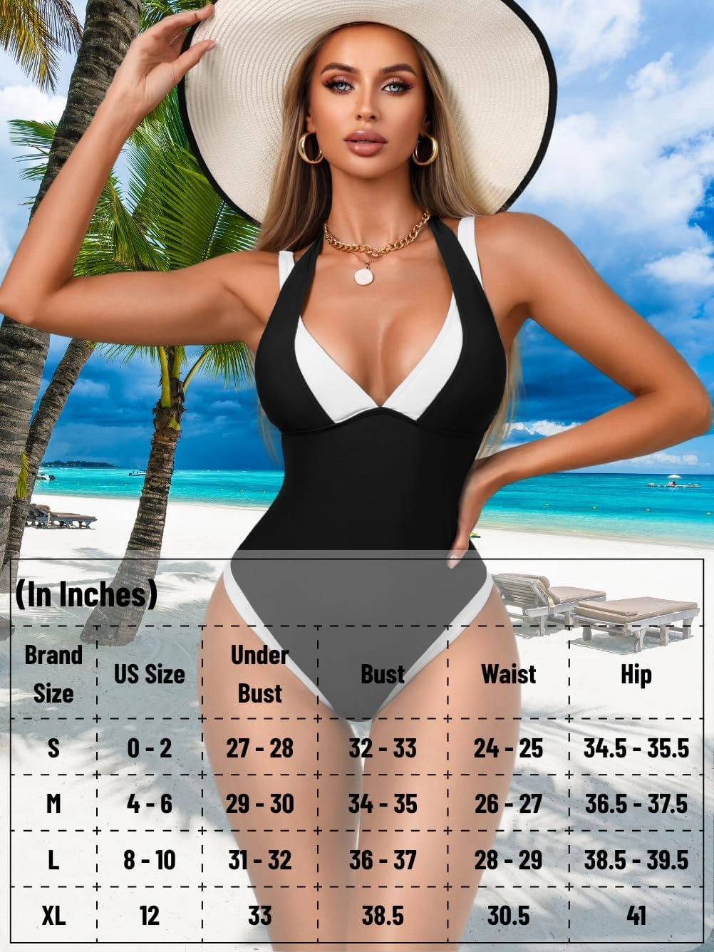 Color Block Sexy Womens One Piece Swimsuit, Deep V Tummy Control Backless Cheeky, Slimming Bathing Suit Beach Outfits