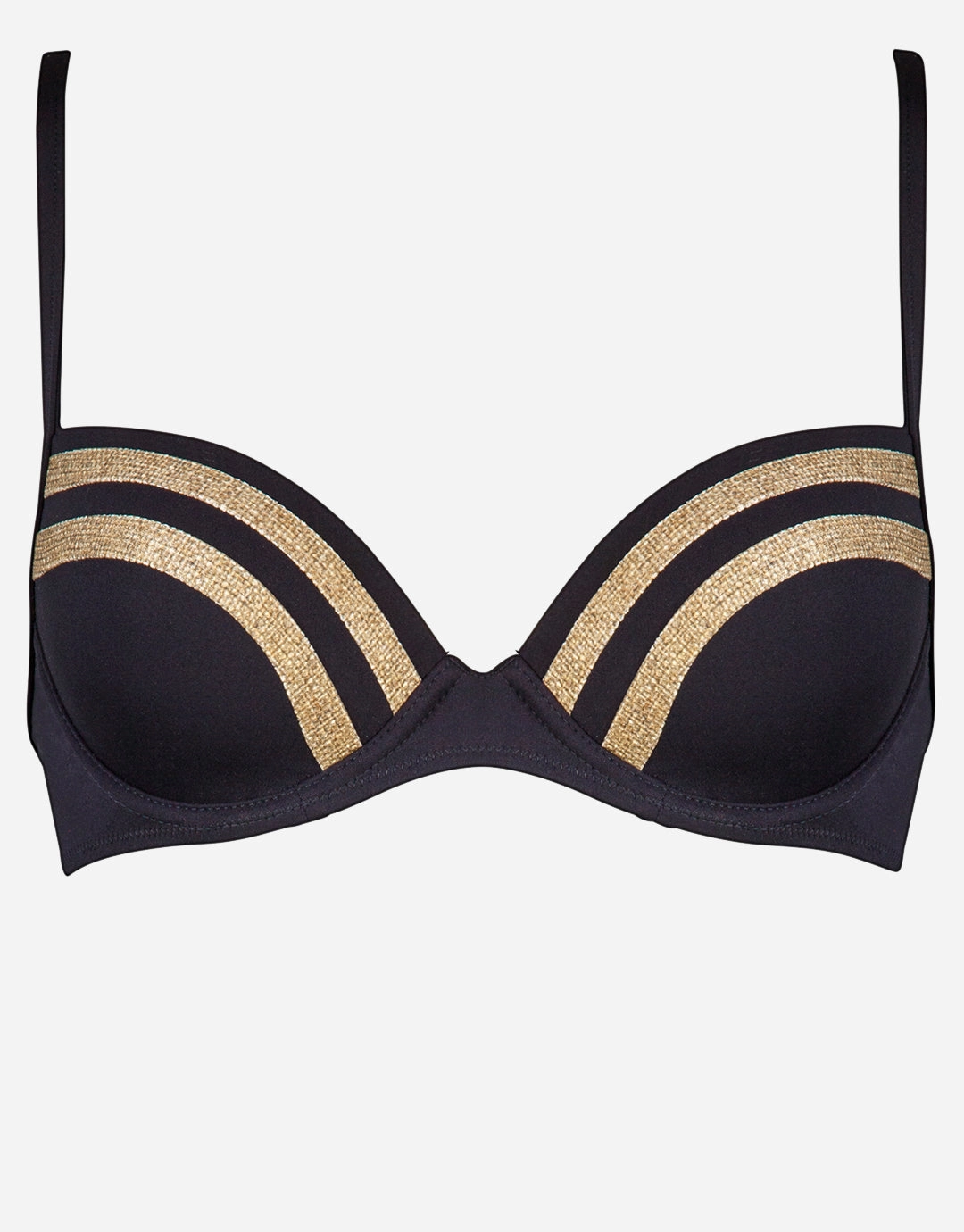 Construction Moulded Underwired Bikini Top - Black