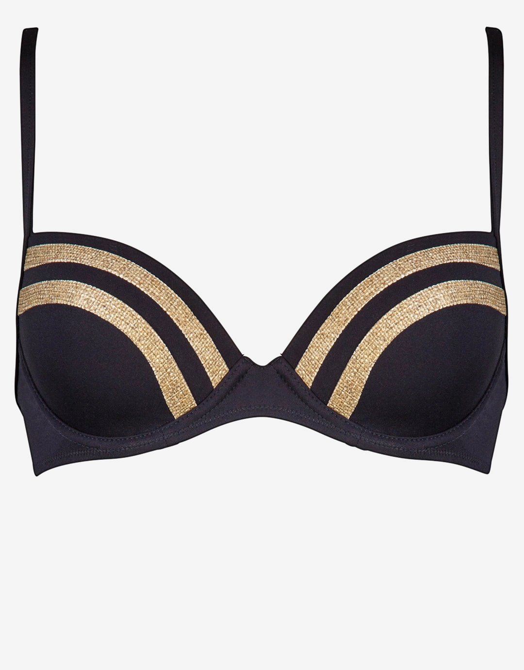 Construction Moulded Underwired Bikini Top - Black