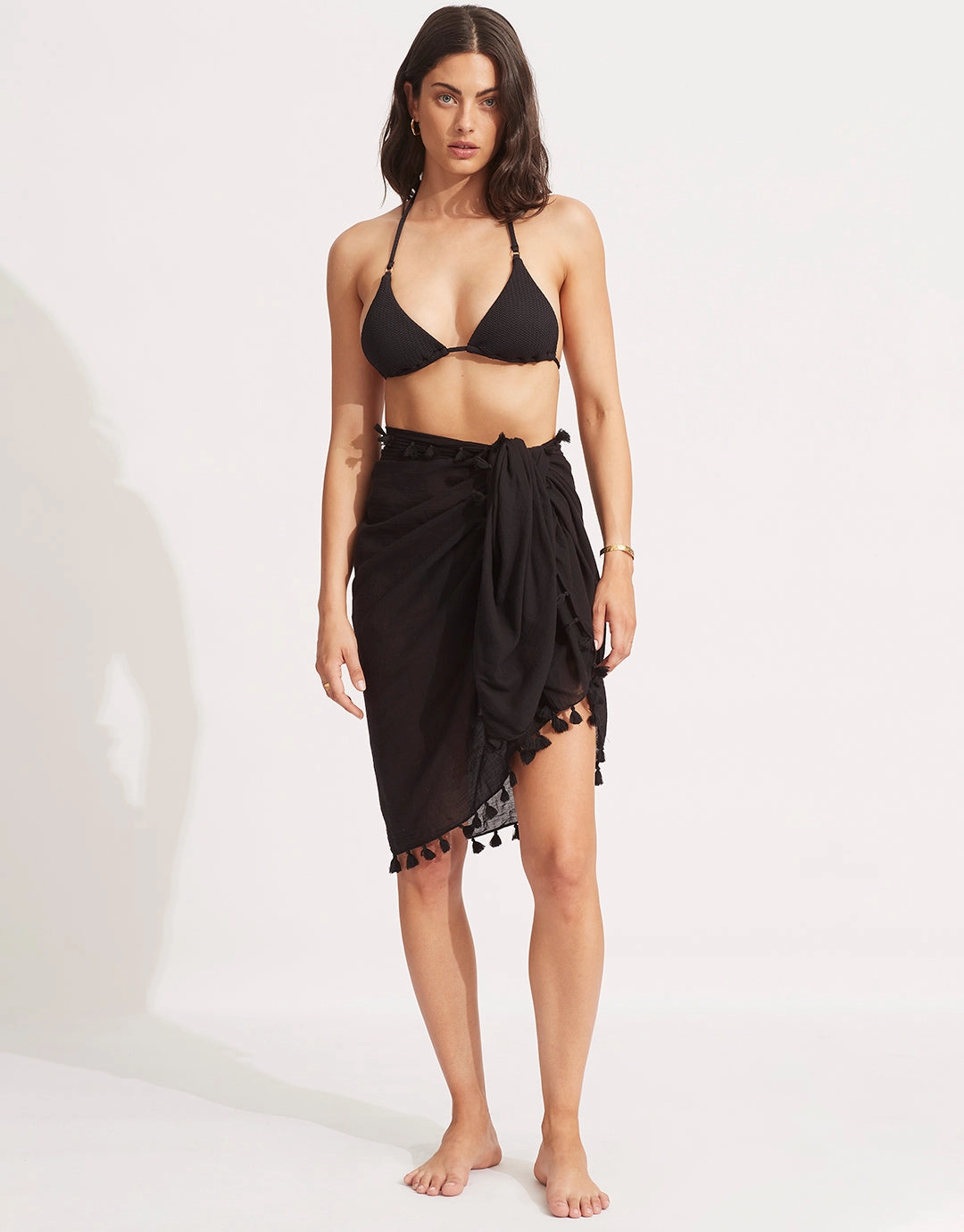Cotton Gauze Sarong - Black