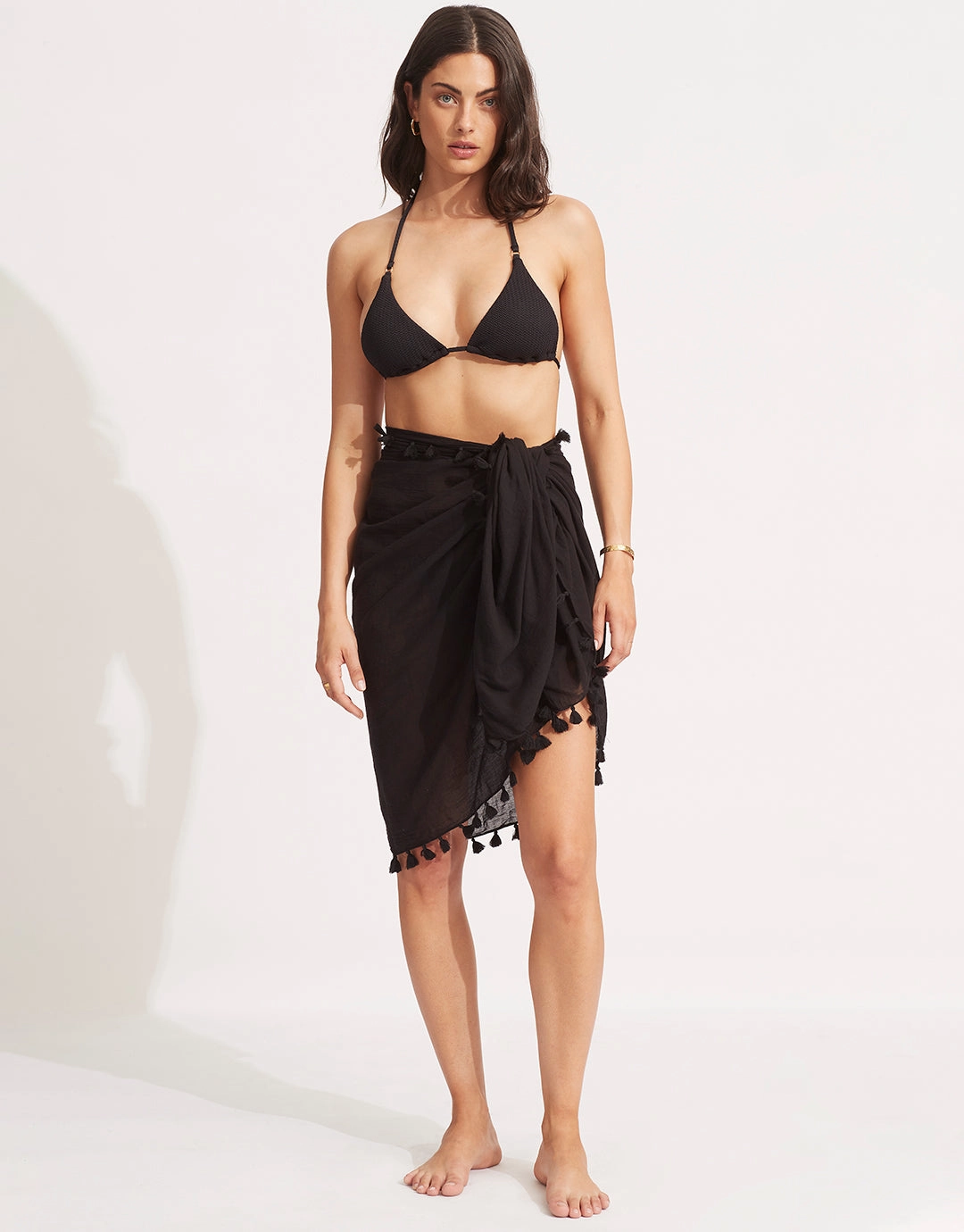 Cotton Gauze Sarong - Black