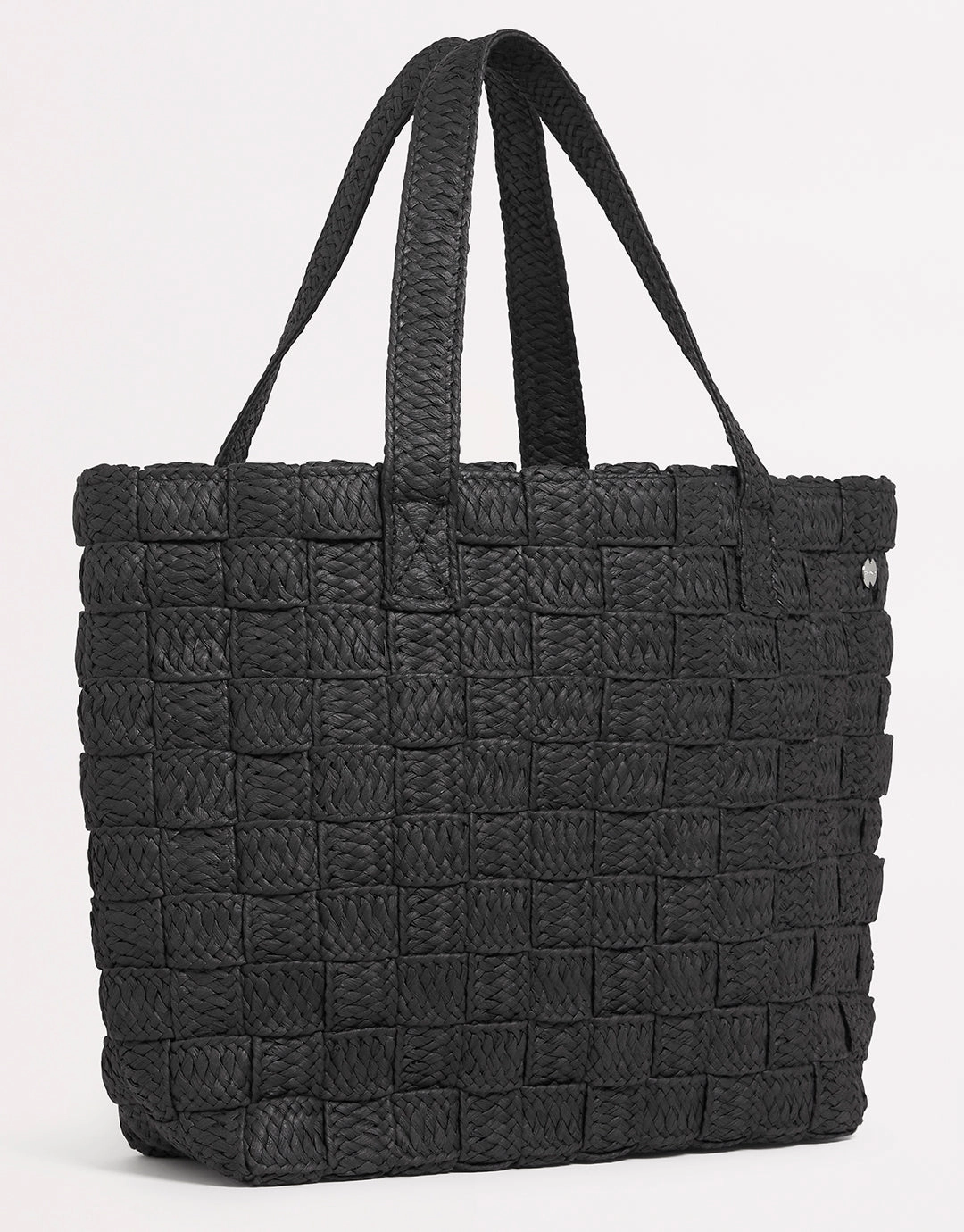 Criss Cross Woven Tote - Black
