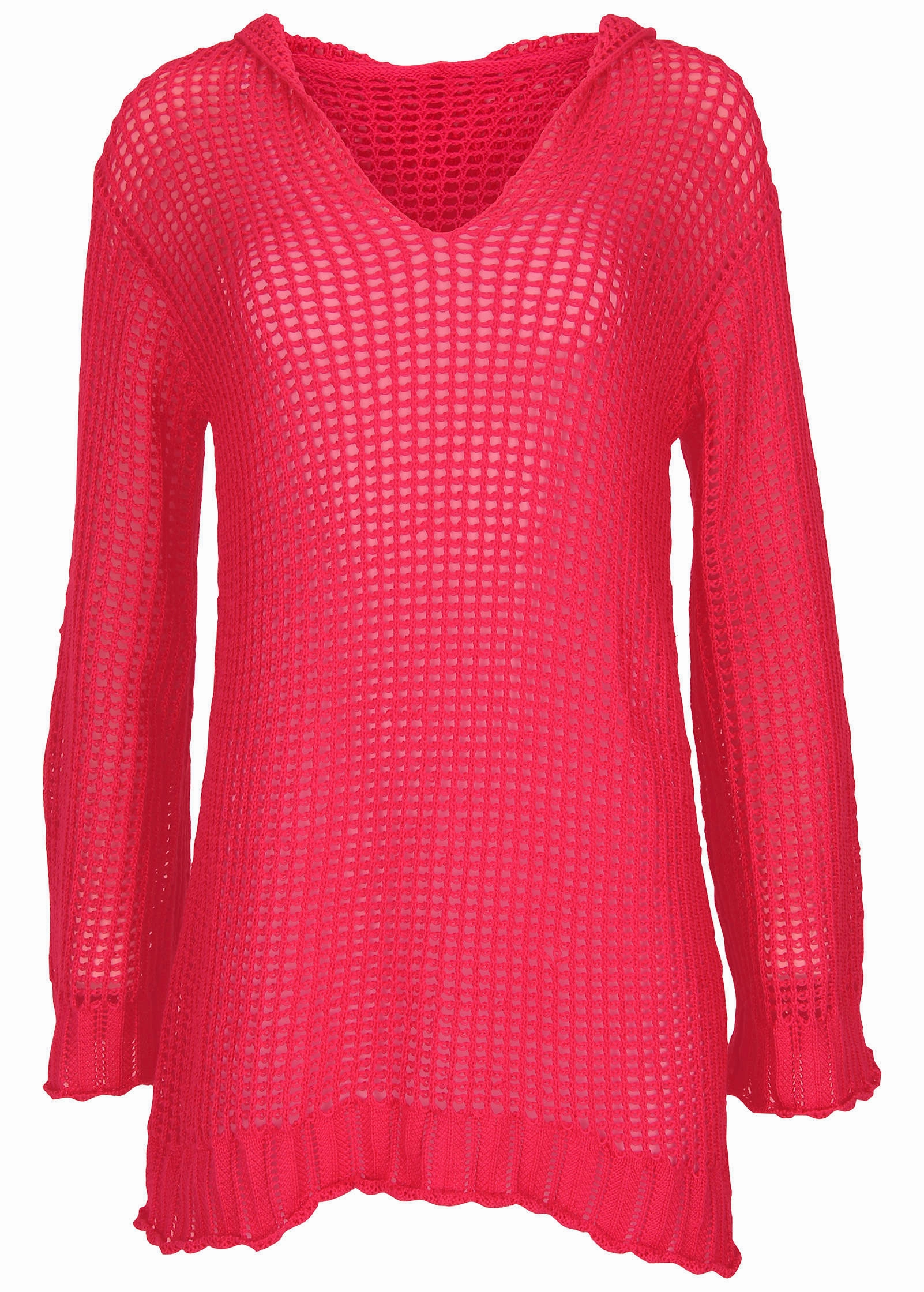 Crochet Cover-Up Dress - Raspberry
