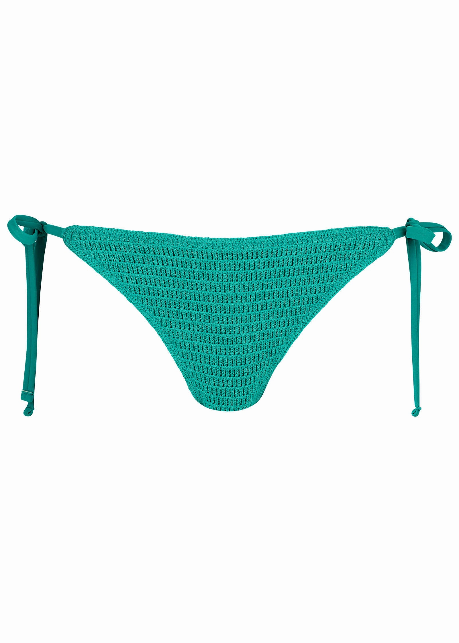 Crochet Miami Tie Side Moderate Bottom - Tropical Green