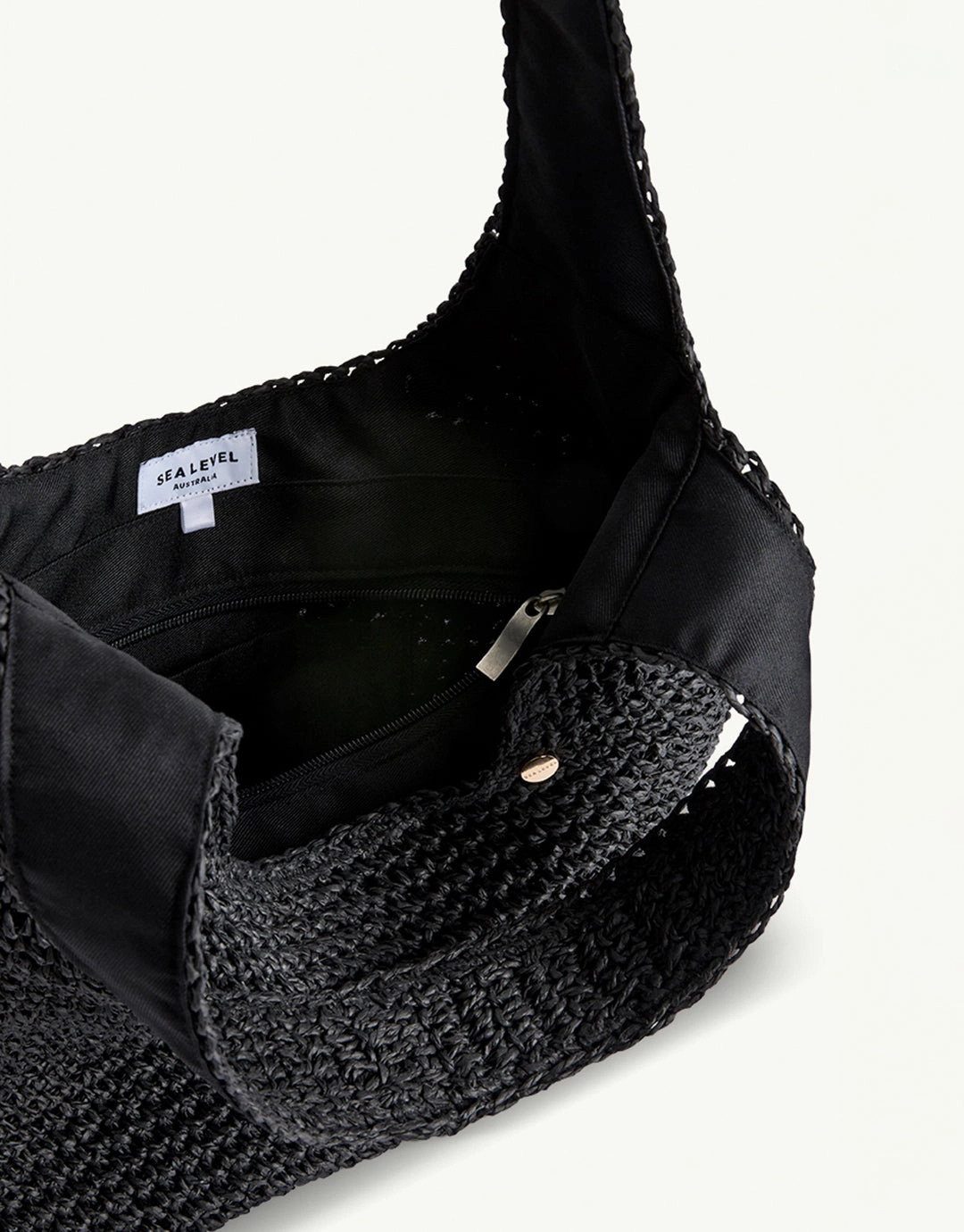 Crochet Slouch Beach Bag - Black