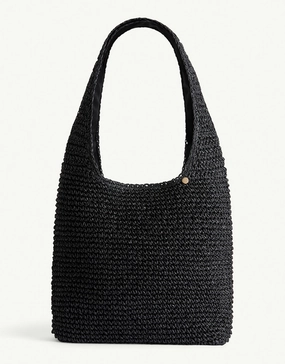 Crochet Slouch Beach Bag - Black