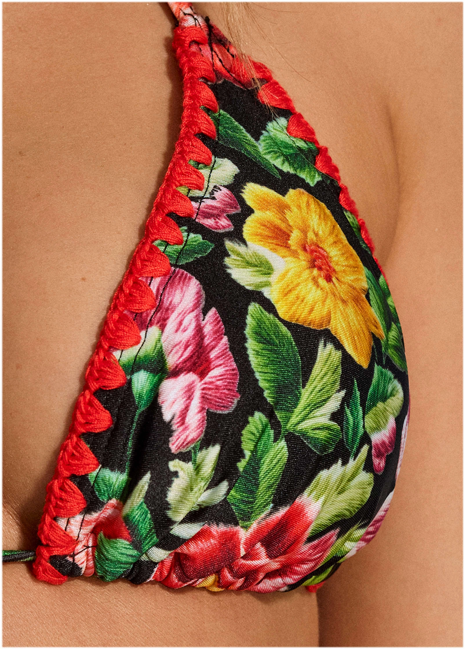 Crochet Trim Bahamas Triangle Top - Havana Garden
