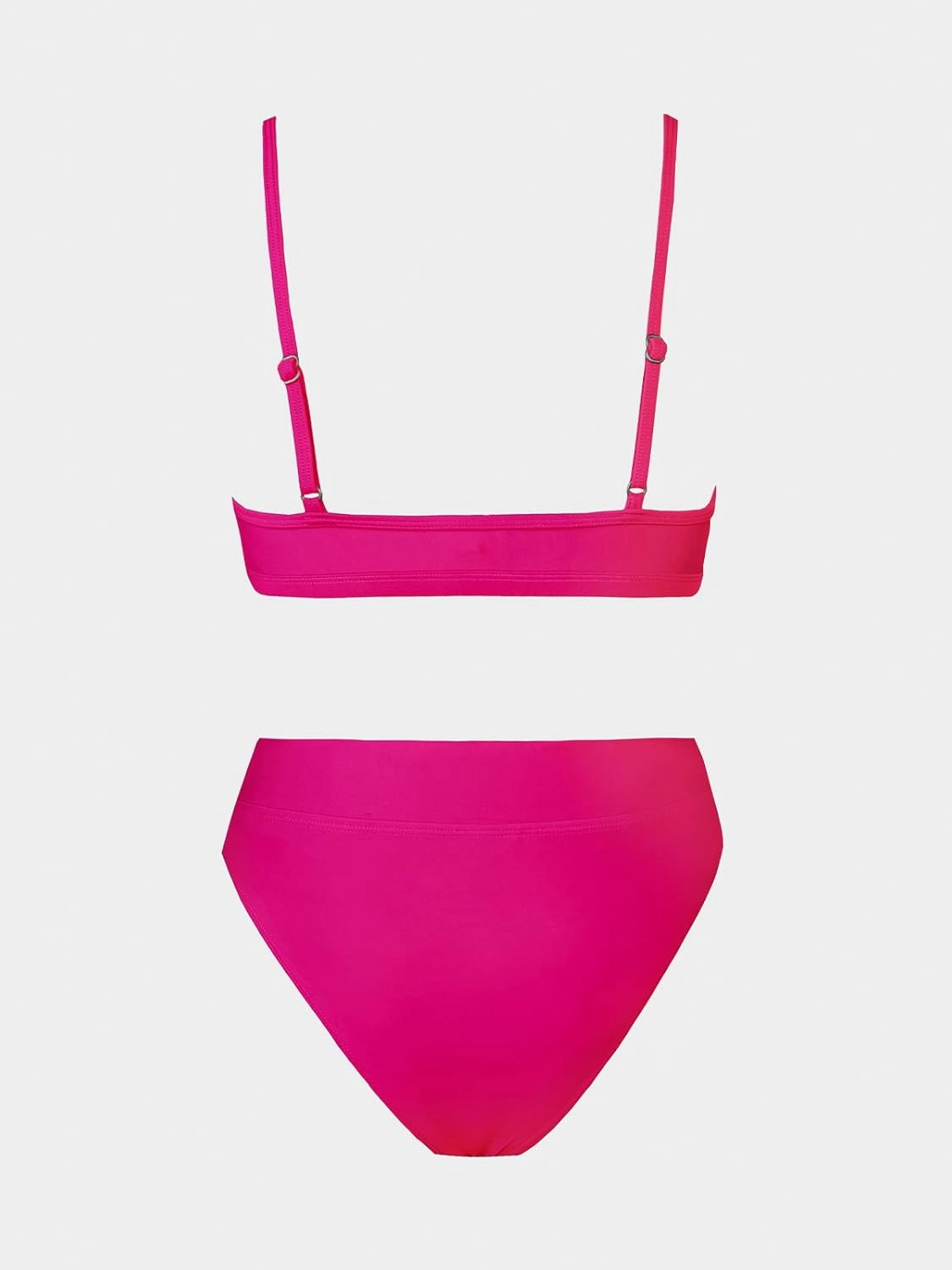CUPSHE Bikini Set for Women Two Piece Swimsuits Cut Out High Waisted Scoop Neck V Cut Bottom