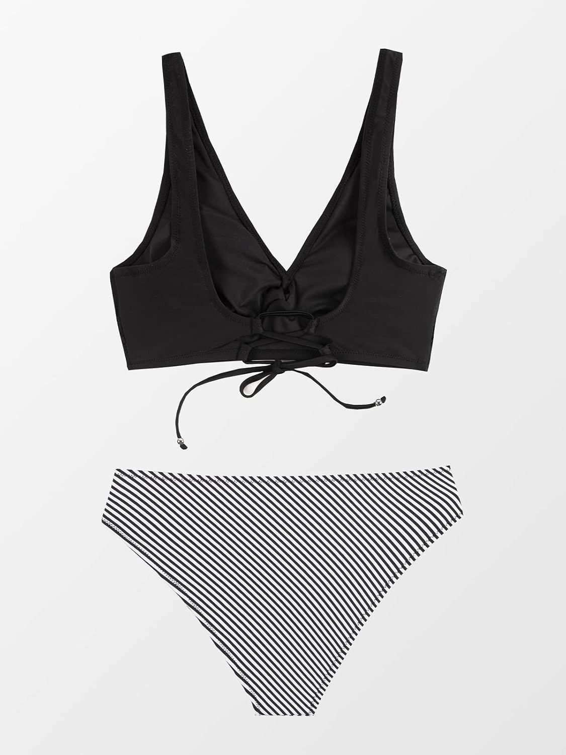 CUPSHE Women's Bikini Swimsuit Front Cross Lace Up Two Piece Bathing Suit