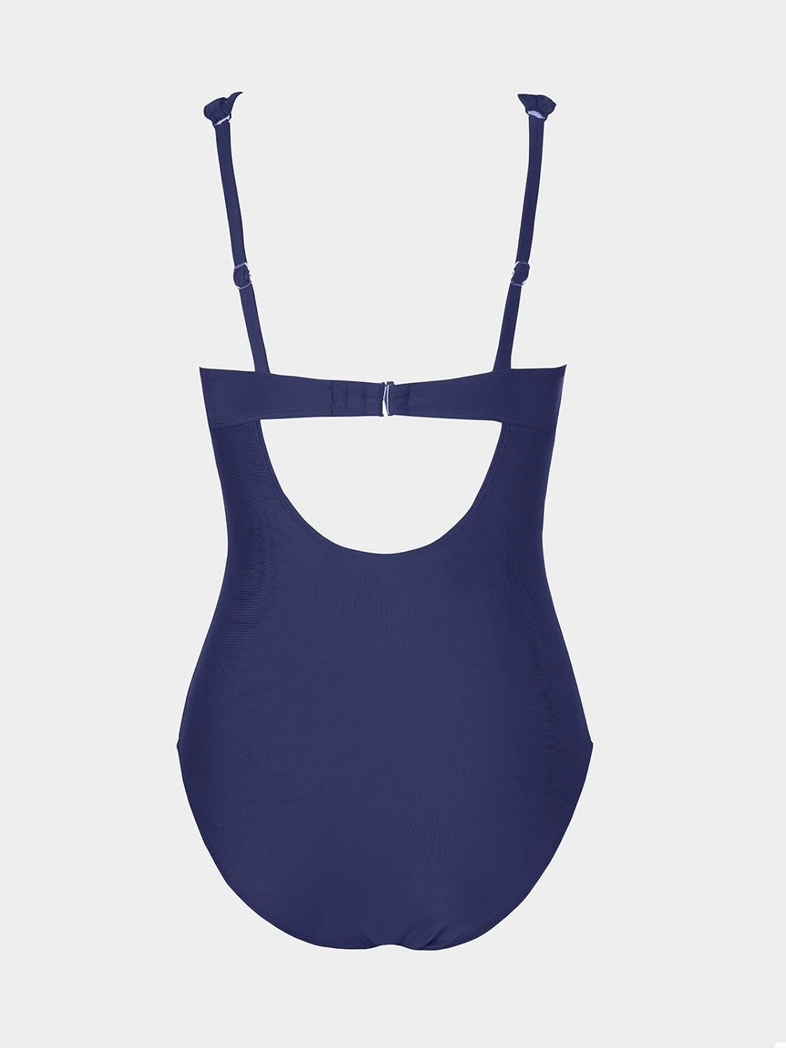 CUPSHE Women's One Piece Swimsuit Bathing Suit V Neck Adjustable Straps Ruched Mesh Back Hook