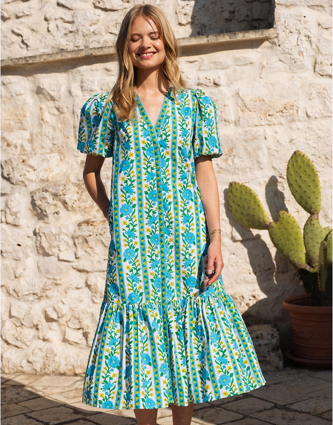 Daisy Dress - Hibiscus Border