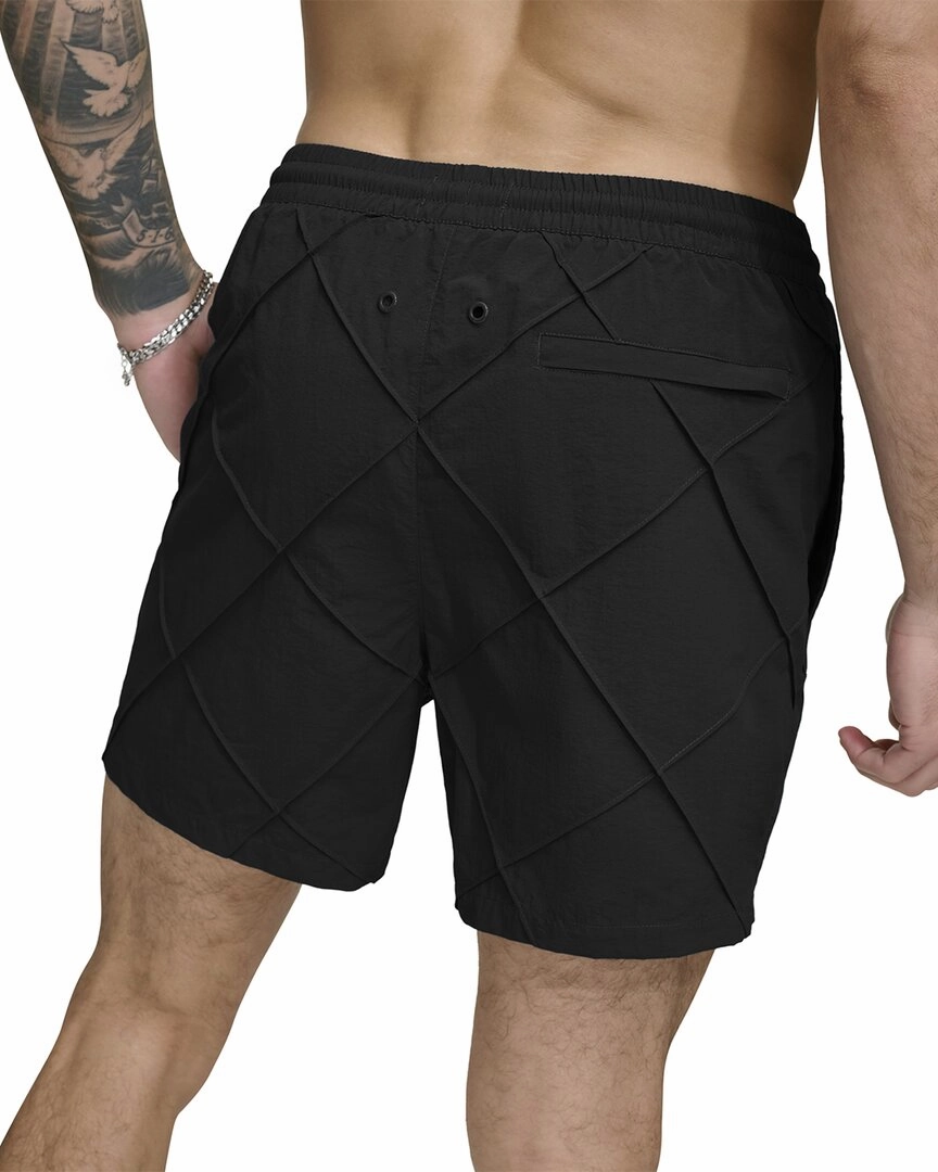 DKNY Modern Euro Diamond Pintuck Swim Trunk