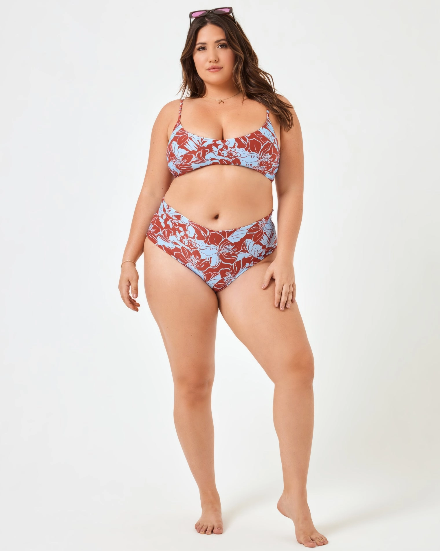 Eco Chic Econyl High Tide Bikini Top - Going Tropical