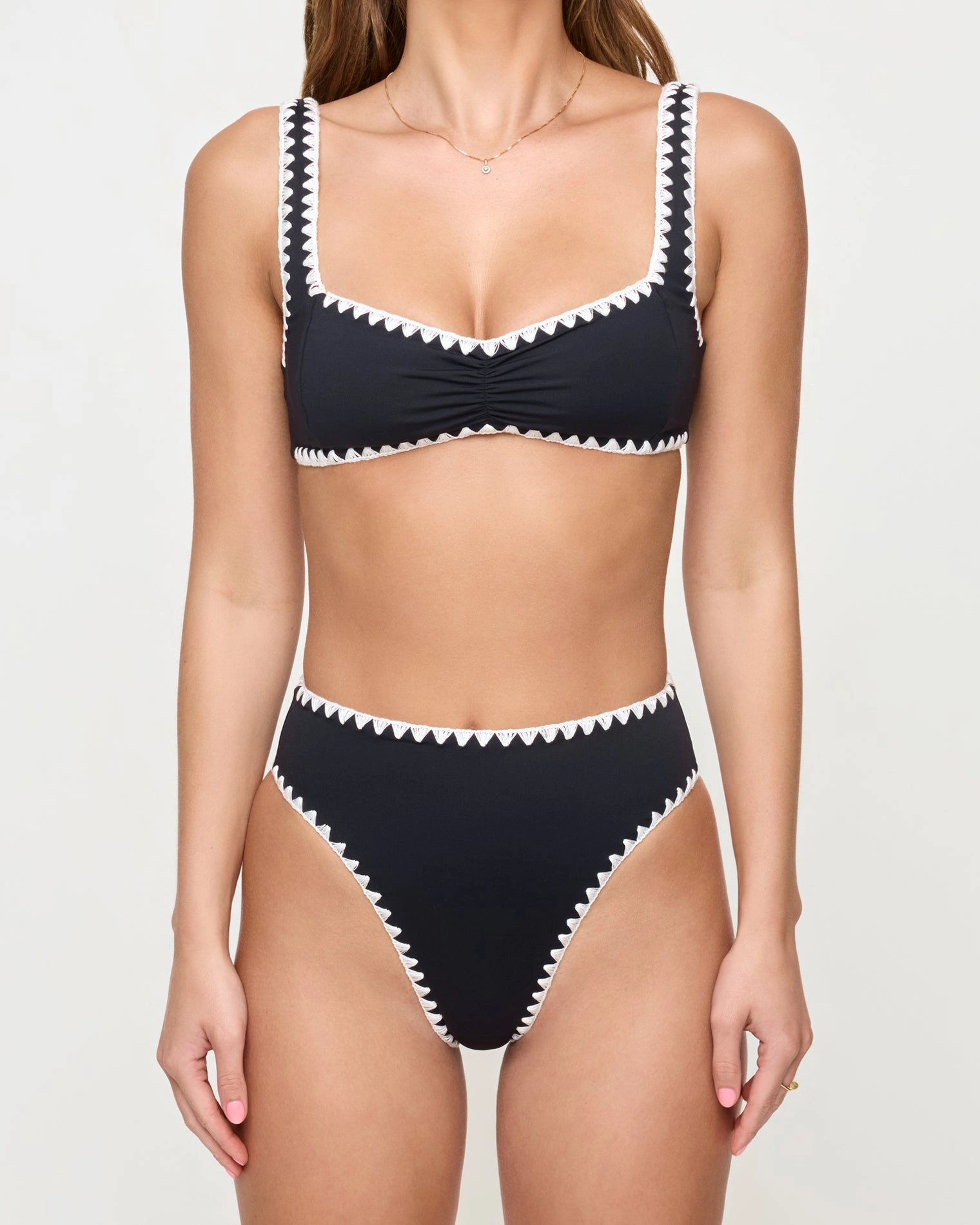 Effie Bikini Top - Black-Cream