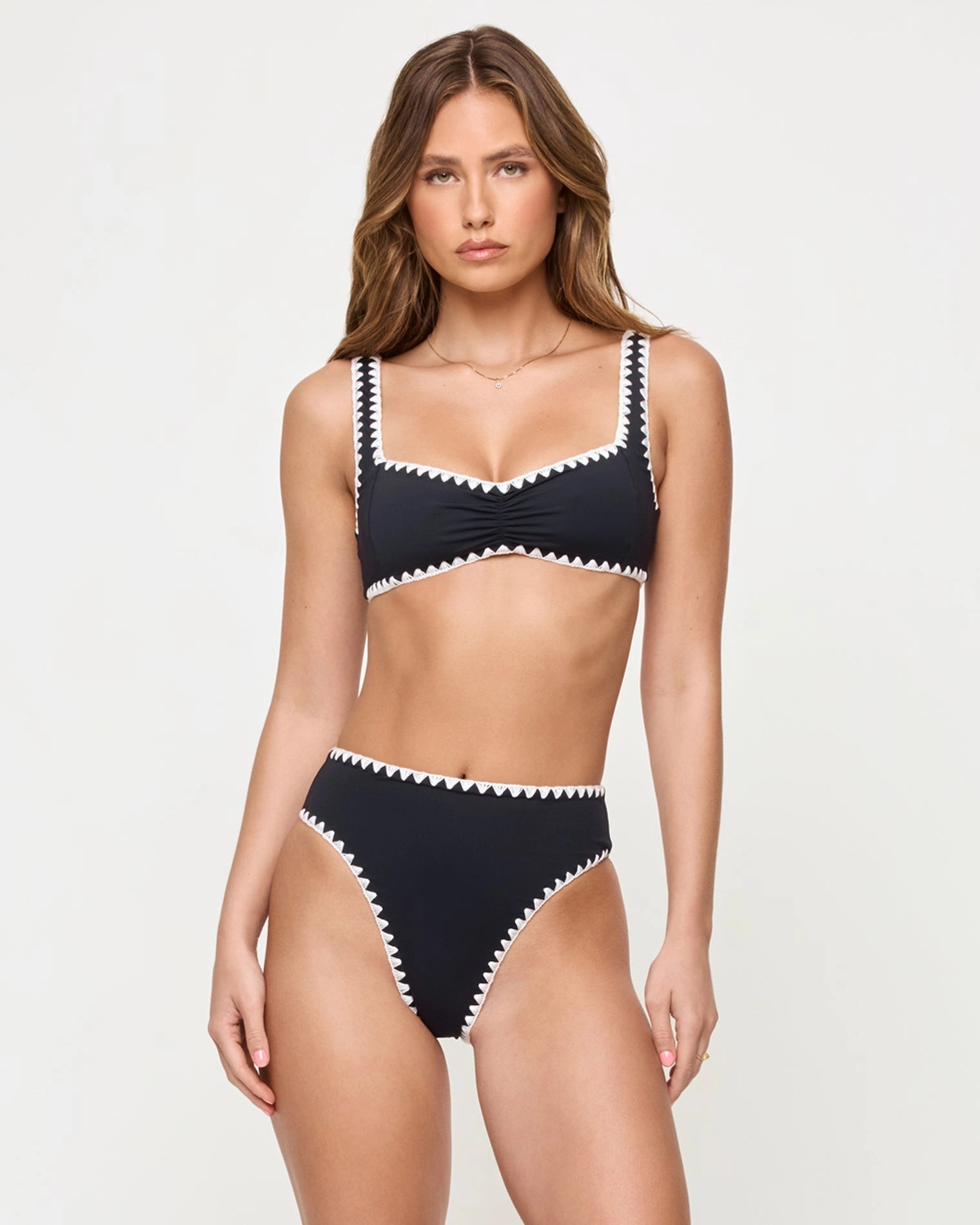Effie Bikini Top - Black-Cream