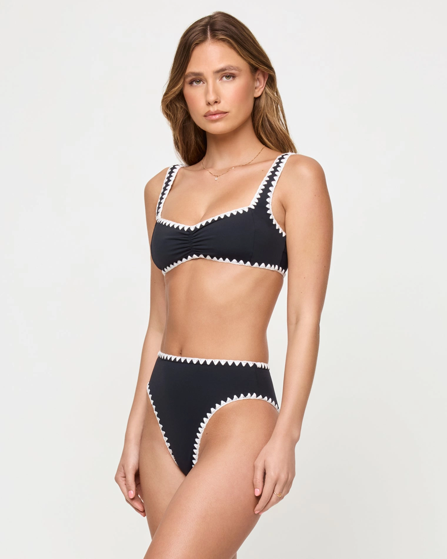 Effie Bikini Top - Black-Cream