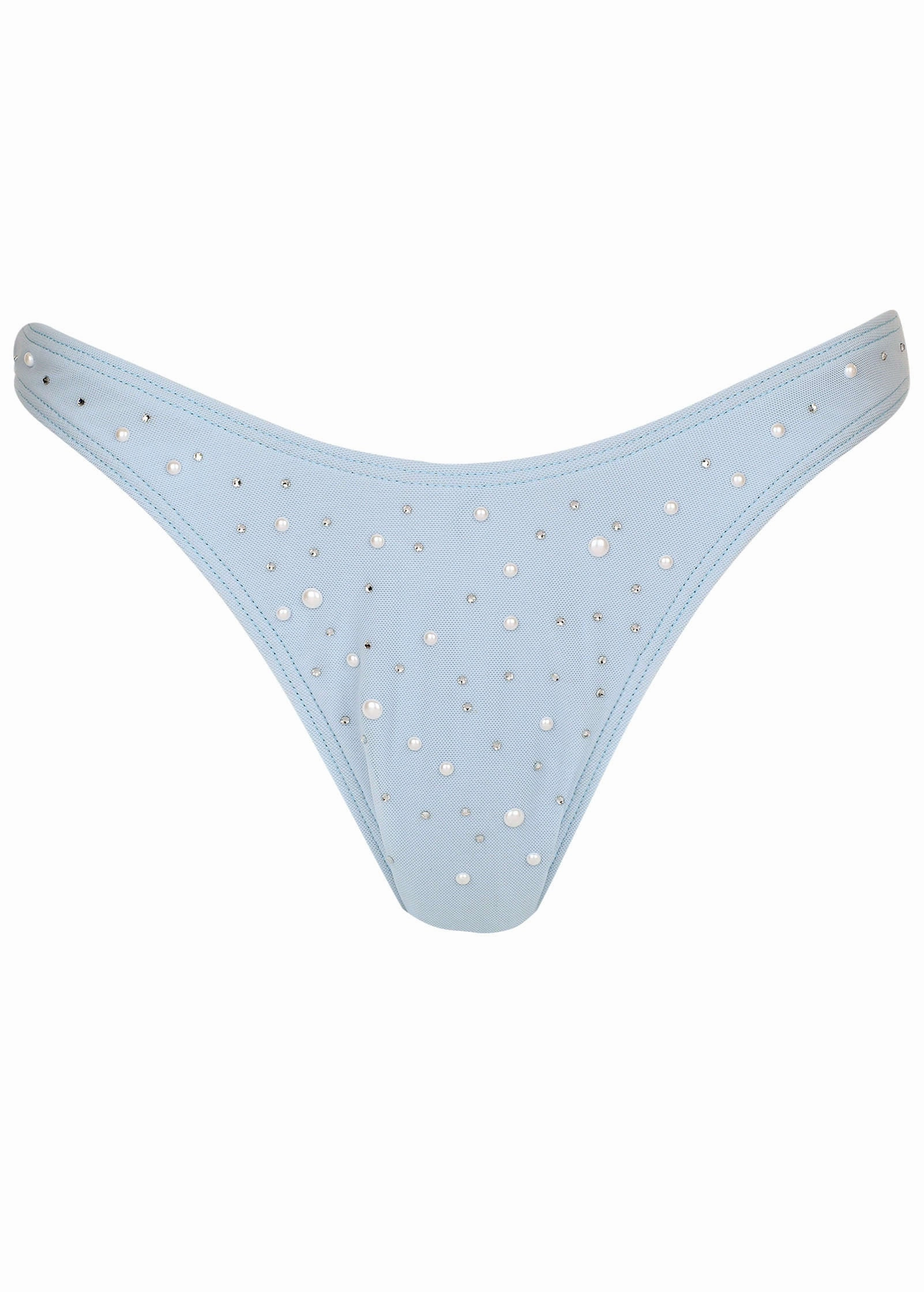 Embellished Malibu Cheeky Bottom - Light Blue