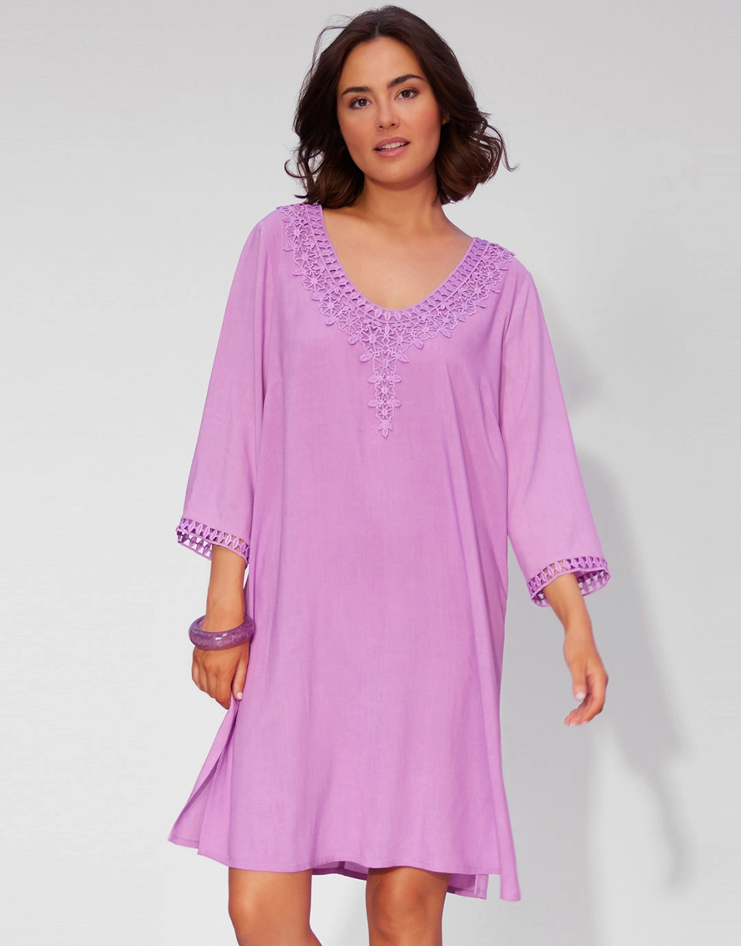 Embroidered Tunic - Violet
