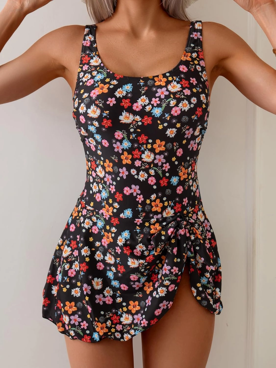 Eomenie One Piece Swimdress Swimsuits for Women Tummy Control Swim Dresses Skirt Bathing Suit