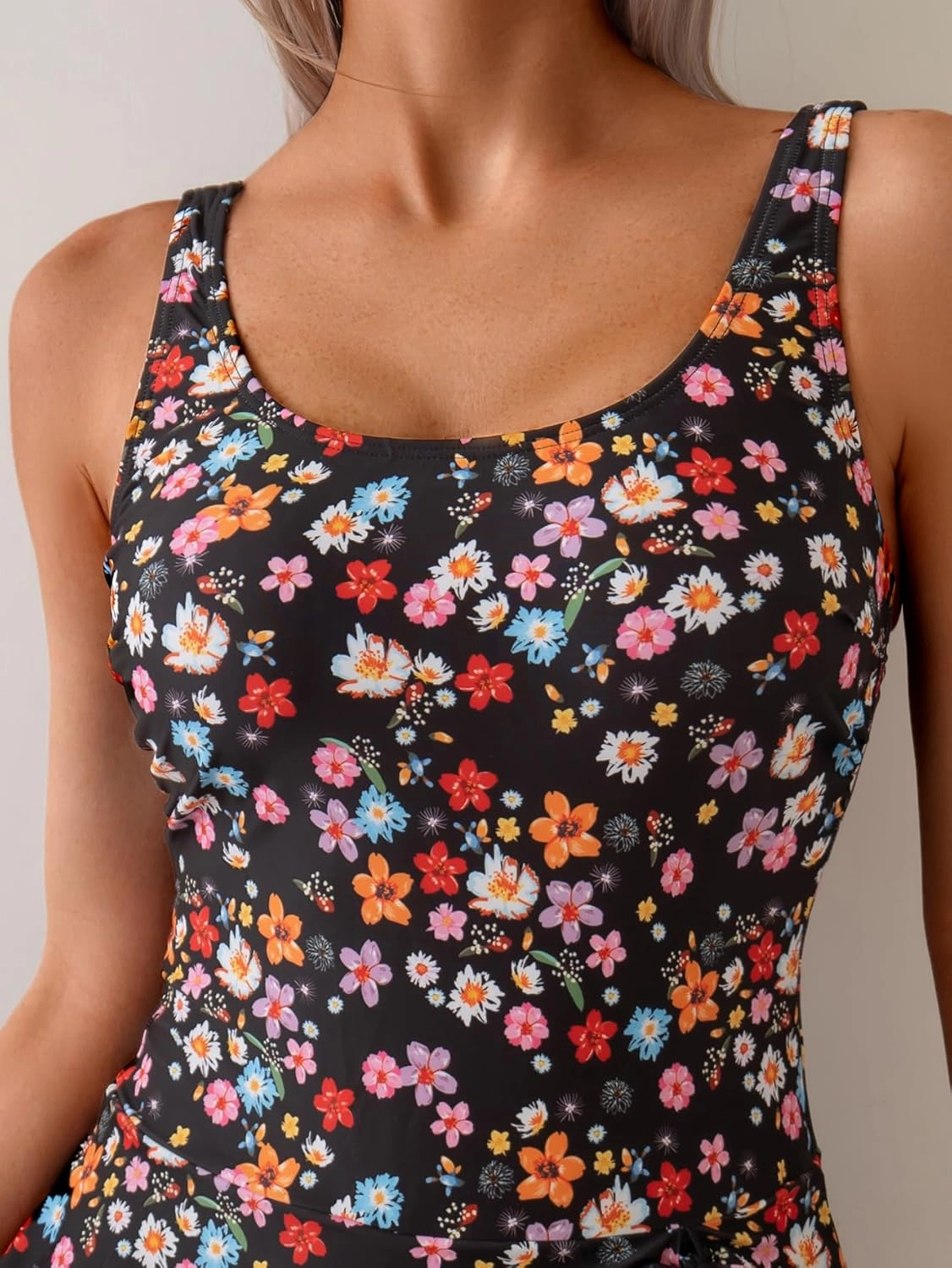 Eomenie One Piece Swimdress Swimsuits for Women Tummy Control Swim Dresses Skirt Bathing Suit