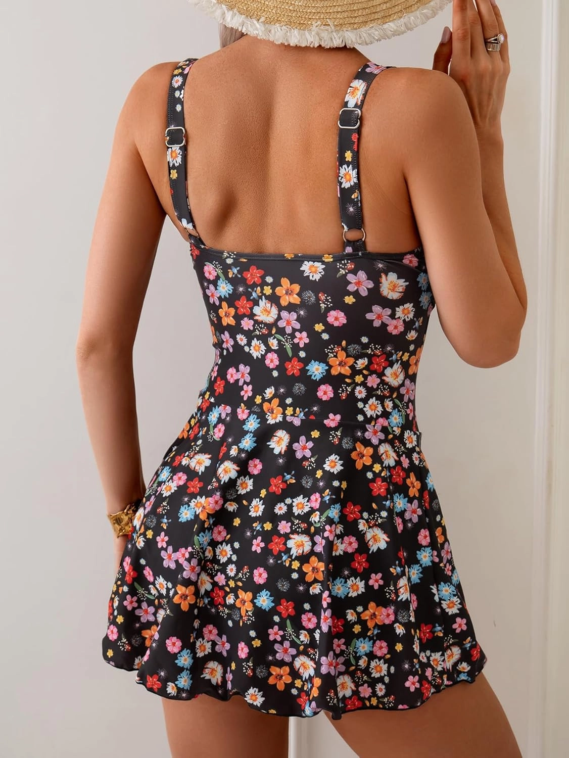 Eomenie One Piece Swimdress Swimsuits for Women Tummy Control Swim Dresses Skirt Bathing Suit