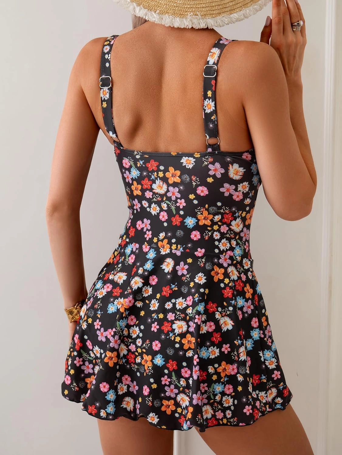 Eomenie One Piece Swimdress Swimsuits for Women Tummy Control Swim Dresses Skirt Bathing Suit
