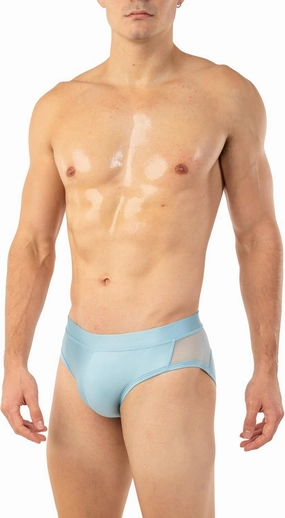 Gary Majdell Sport Men's Bikini Swimsuit with Side Mesh Inserts - Available in Shiny Tricot and Nylon Spandex Prints