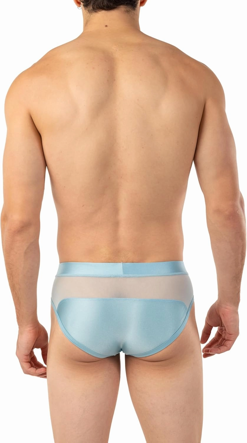 Gary Majdell Sport Men's Bikini Swimsuit with Side Mesh Inserts - Available in Shiny Tricot and Nylon Spandex Prints